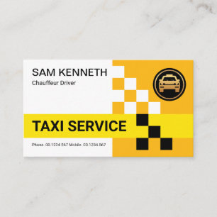 Carte De Visite Chauffeur de taxi rétro jaune Boîtes de contrôl
