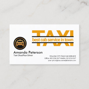 Carte De Visite Chauffeur de taxi spécial à panneaux de taxis ja