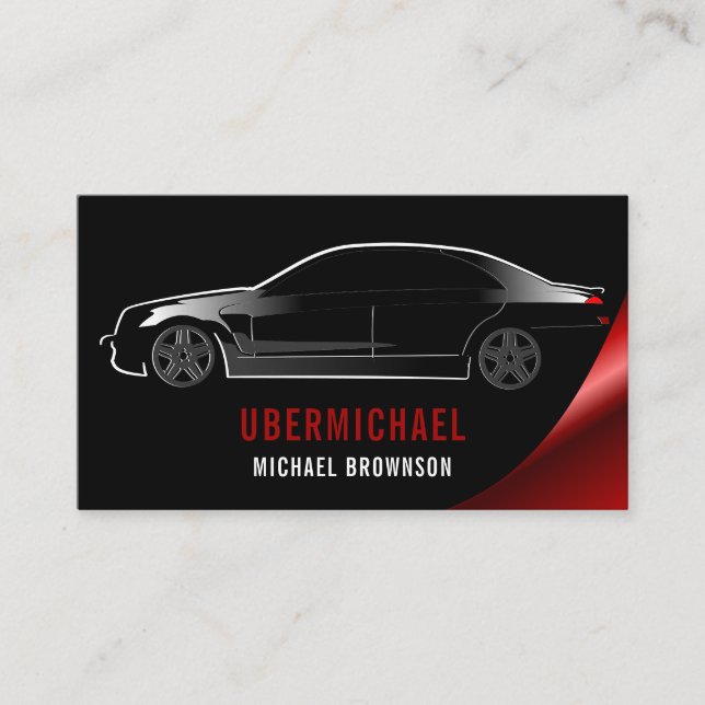 Carte De Visite Chauffeur de voiture Burgundy noir Location de rép (Devant)