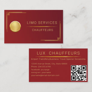 Carte de visite Chauffeur Driver Royal Gold Border