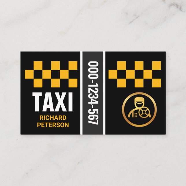 Carte De Visite Chauffeur élégant de caisses de contrôle de taxi j (Devant)