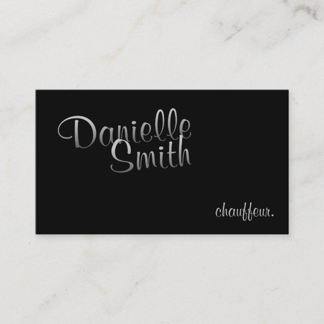 Carte De Visite Chauffeur élégant pour sa calligraphie (Devant)