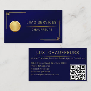 Carte de visite Chauffeur encadré Or Moderne