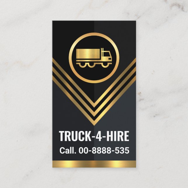 Carte De Visite Chauffeur logistique du camion d'or (Devant)