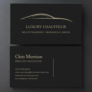 Carte De Visite Chauffeur Luxe Noir & Or