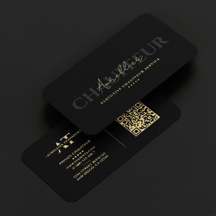 Carte De Visite Chauffeur privé de luxe Transport en voiture noire