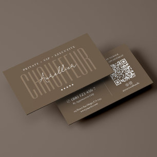 Carte De Visite Chauffeur privé VIP minimal Chauffeur Brun