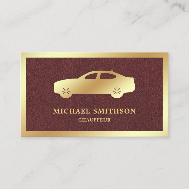Carte De Visite Chauffeur professionnel en cuir Brown (Devant)