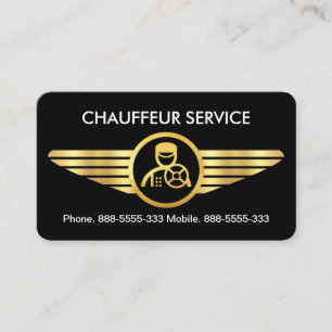 Carte De Visite Chauffeur sur les ailes d'or