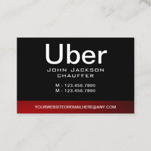 Carte De Visite Chauffeur Taxi Driver Professional Code QR noir