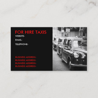 Carte De Visite Chauffeurs de taxi de Londres