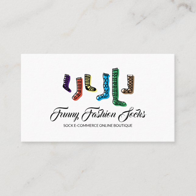 Carte De Visite Chaussettes Merch Écommerce (Devant)