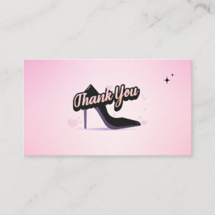 Carte De Visite Chaussure de Stiletto Noir Haut talon Merci glamou