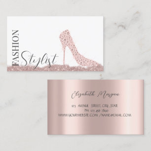 Carte De Visite Chaussures à talons hauts Chic Diamonds Rose Gold