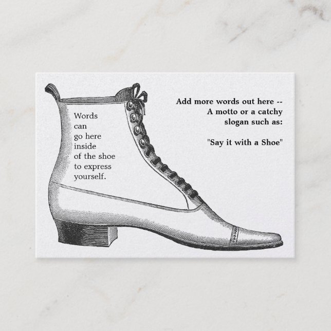 Carte De Visite Chaussures antiques (Devant)