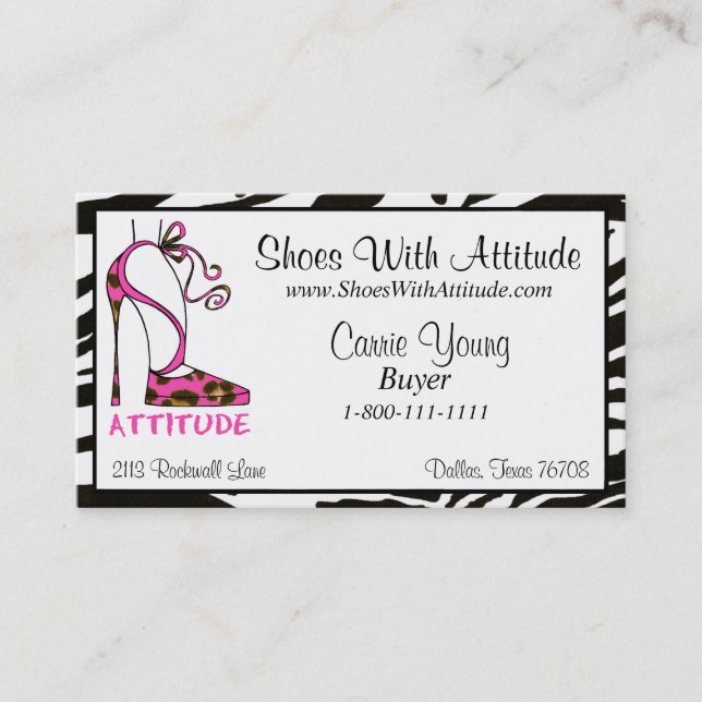 Carte De Visite "Chaussures Avec Attitude" (Devant)