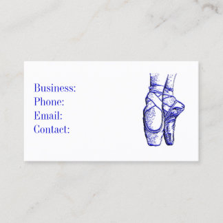 Carte De Visite Chaussures de ballet bleu