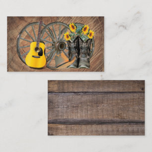 Carte De Visite Chaussures de guitare Western Wagon Wheel 