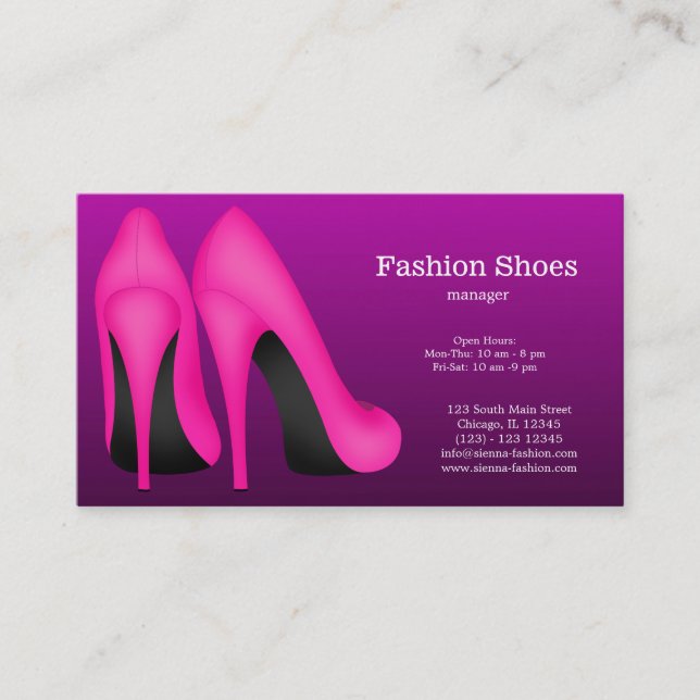 Carte De Visite Chaussures de mode (Devant)