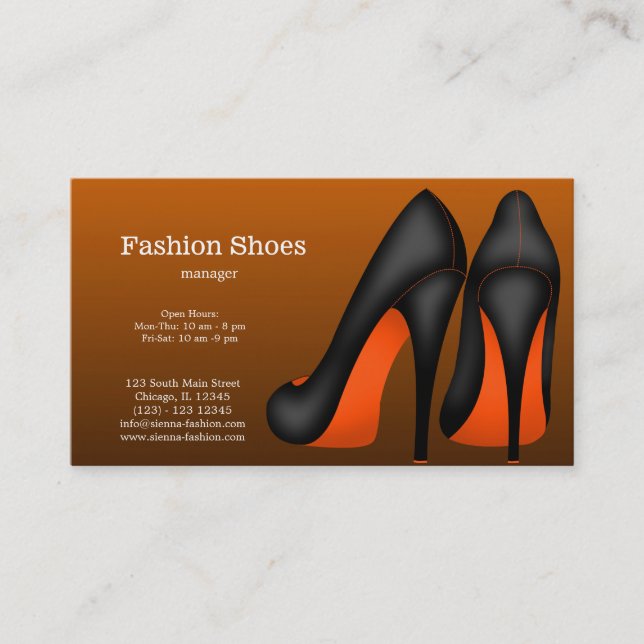 Carte De Visite Chaussures de mode (Devant)