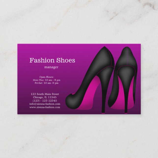 Carte De Visite Chaussures de mode (Devant)