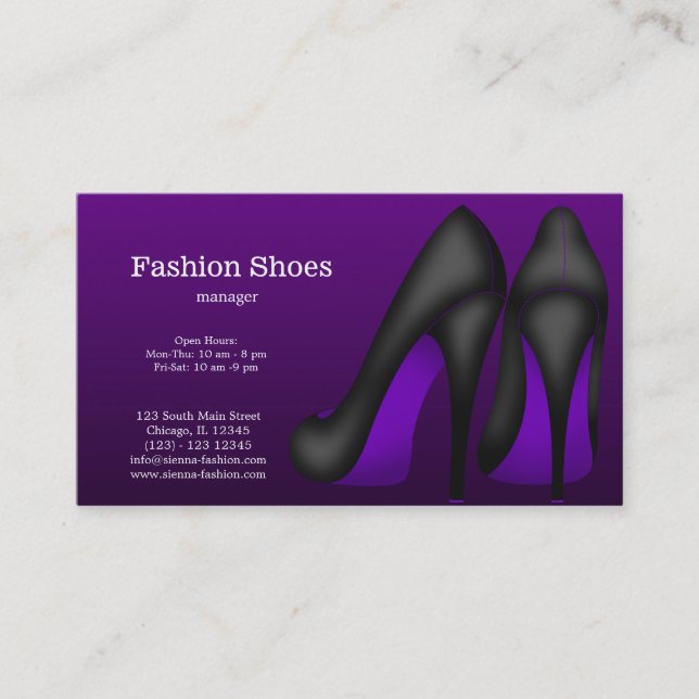 Carte De Visite Chaussures de mode (Devant)