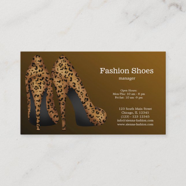 Carte De Visite Chaussures de mode (Devant)