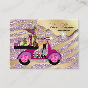 Carte De Visite Chaussures de mode Bijoux Zebra Parties scintillan