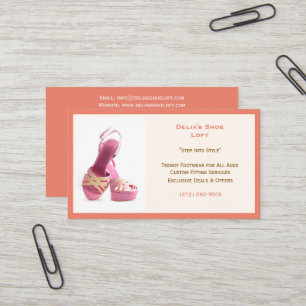 Carte De Visite Chaussures de mode Saumon rose hauts talons