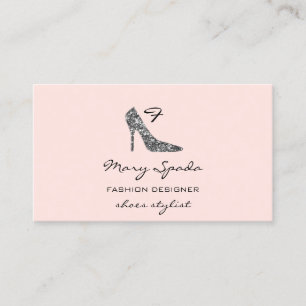 Carte De Visite Chaussures Monogramme Parties scintillant noire ta