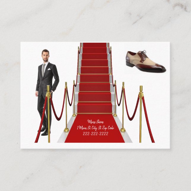 Carte de visite, chaussures pour hommes Cartes de  (Devant)