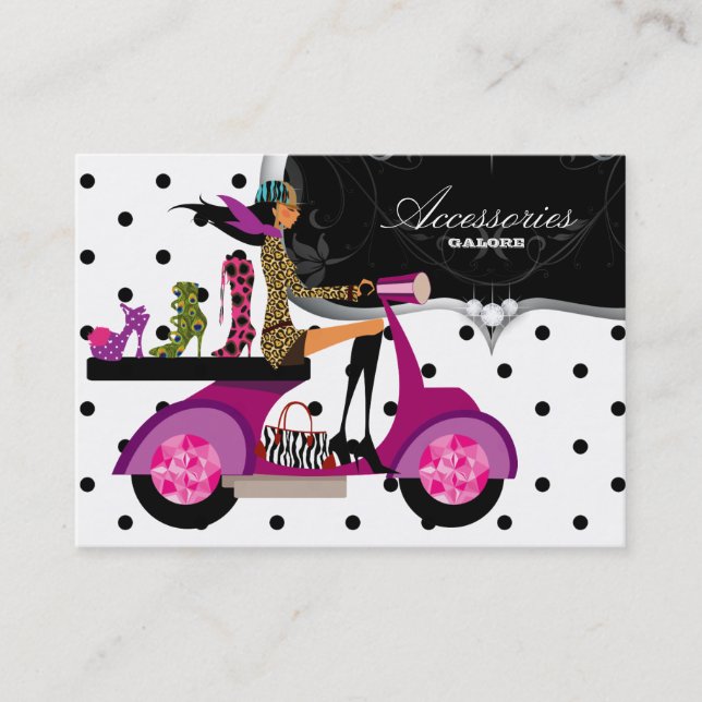 Carte De Visite Chaussures Scooter Girl Handbag Dots mode (Devant)