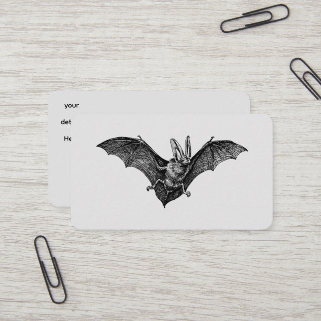 Carte De Visite Chauve-souris gothique vampire vintage (Devant/Arrière en situation)