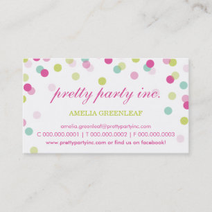 CARTE DE VISITE :: chaux à menthe rose confetti
