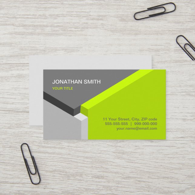 Carte De Visite chaux de conception du cube 3D/carte de visite (Devant/Arrière en situation)