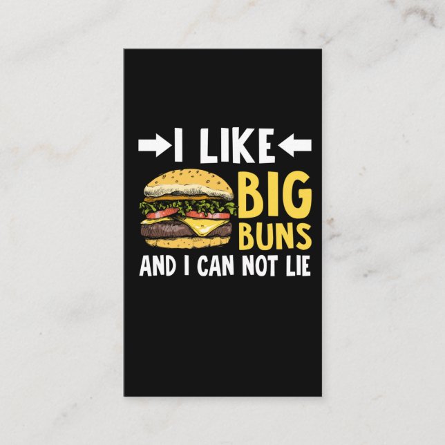 Carte De Visite Cheeseburger Bun Lover Foodie Funny Food Joker (Devant)