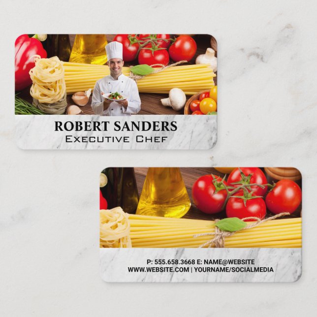 Carte De Visite Chef | Arts culinaires | Tomates Pastas (Devant / Derrière)