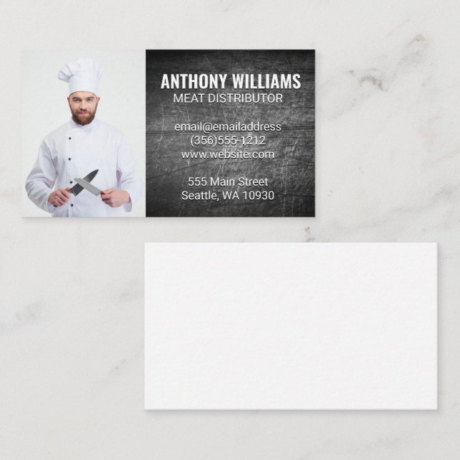 Carte De Visite Chef avec couteaux (Devant / Derrière)