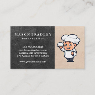 Carte De Visite Chef avec plateau de service