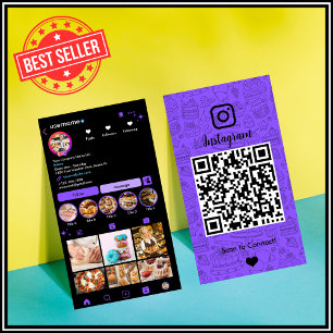 Carte de visite Chef Bakery Instagram Purple Pâtis