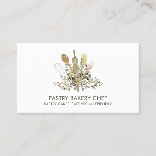 Carte De Visite Chef boulangerie de style champêtre (Devant)