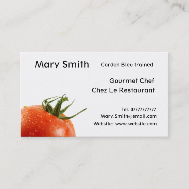 Carte De Visite Chef/cartes de visite personnels de chef/cuisinier (Devant)