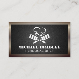Carte De Visite Chef Casquette et Spatulas Logo cuisine