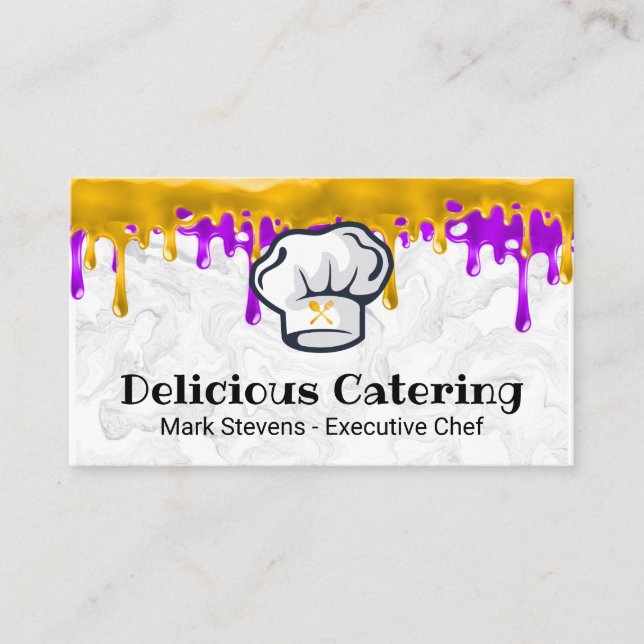 Carte De Visite Chef Casquette | Silverware | Pâtisserie | Marbre (Devant)