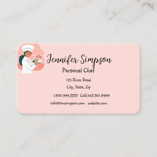Carte De Visite Chef Cook Baker Privé (Devant)