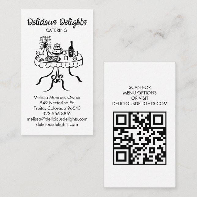 Carte De Visite Chef cuisinier Planification de l'événement Food P (Devant / Derrière)