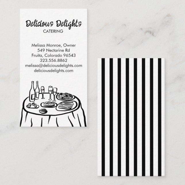 Carte De Visite Chef cuisinier Planification des événements Cuisin (Devant / Derrière)