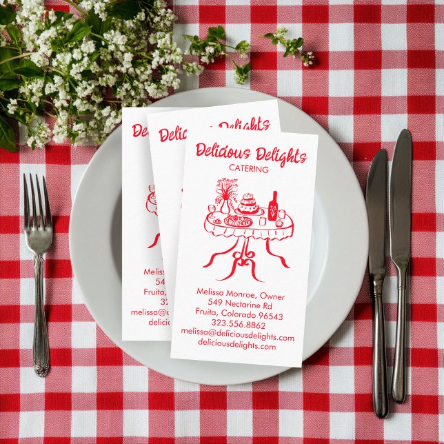 Carte De Visite Chef cuisinier Planification des événements Cuisin (Catering Chef Event Planning Food Prep CUSTOM Business Card
)