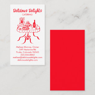 Carte De Visite Chef cuisinier Planification des événements Cuisin