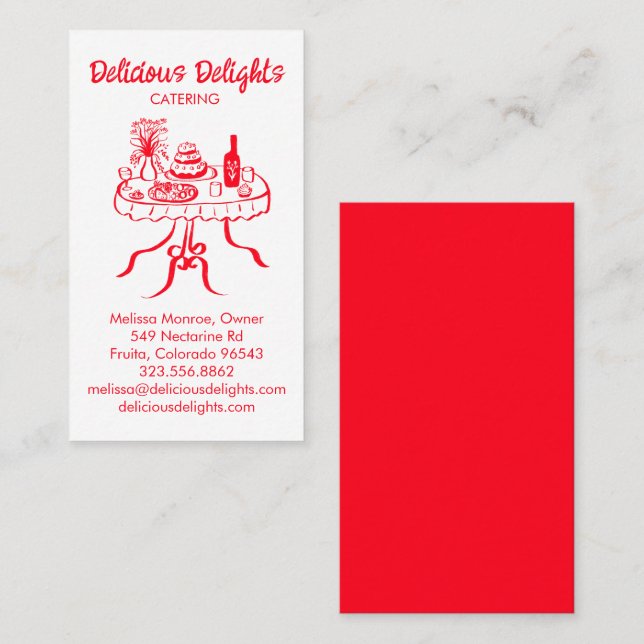 Carte De Visite Chef cuisinier Planification des événements Cuisin (Devant / Derrière)